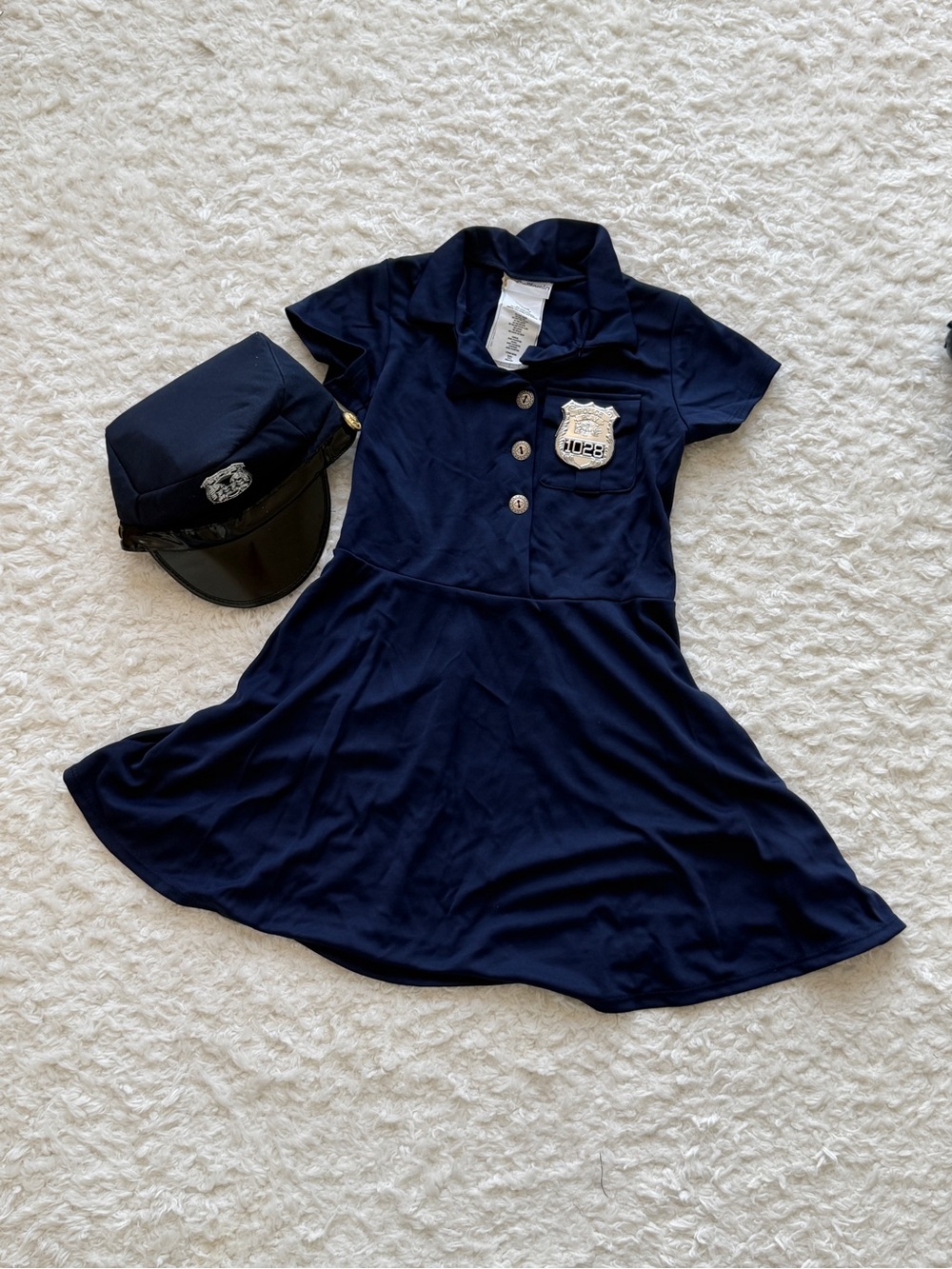Girls Policeman Dress and Hat. 5-6 years